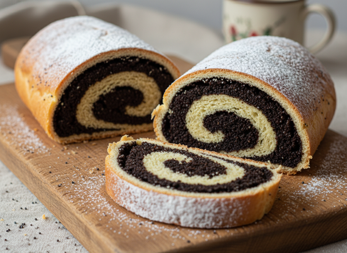 Traditional Lithuanian poppy seed roll