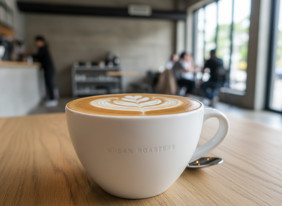 Modern latte art in a specialty Vilnius cafe